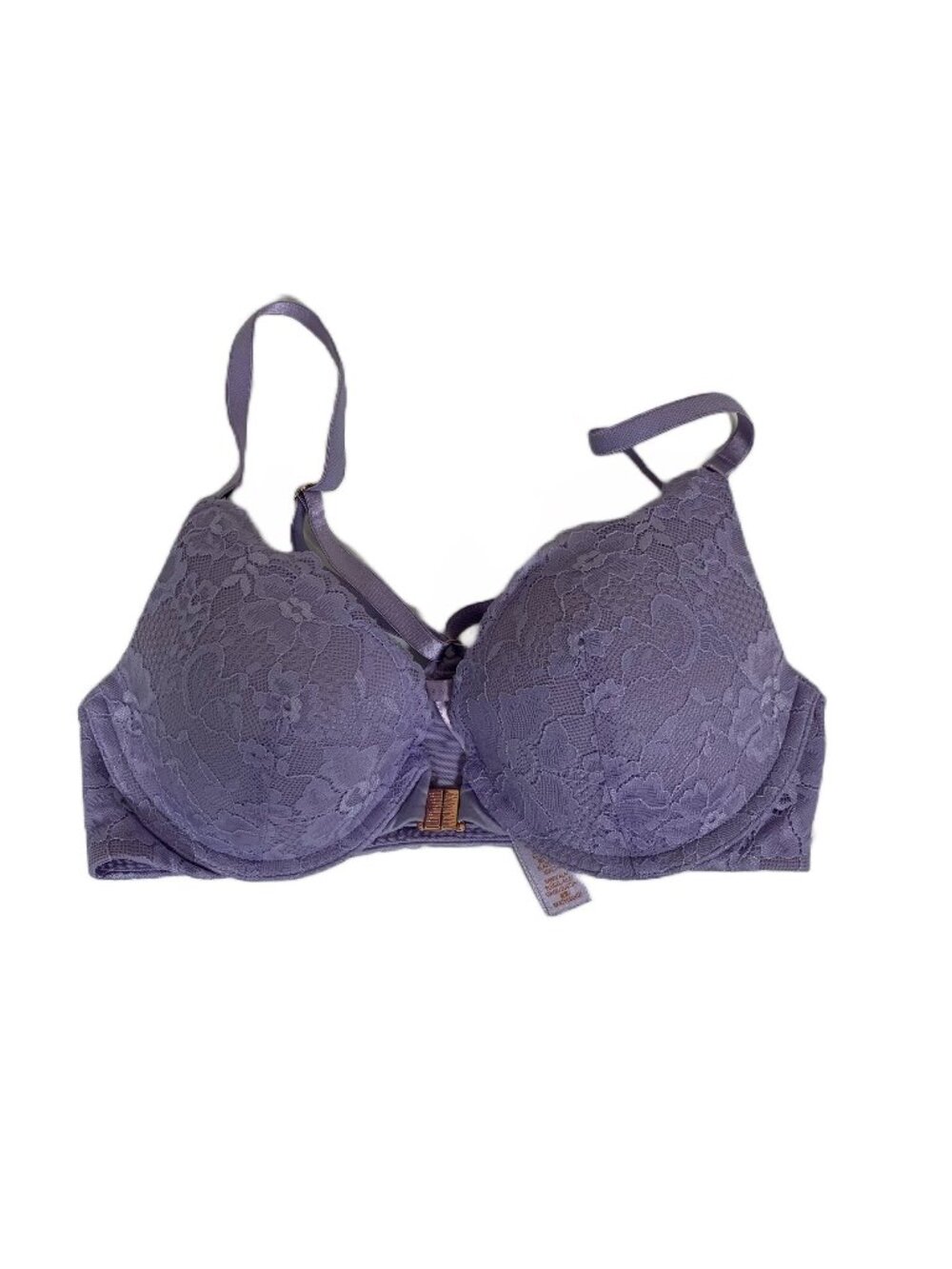 Savage X Fenty Romantic Corded Lace Push-up Bra 32C Lavender Front Close